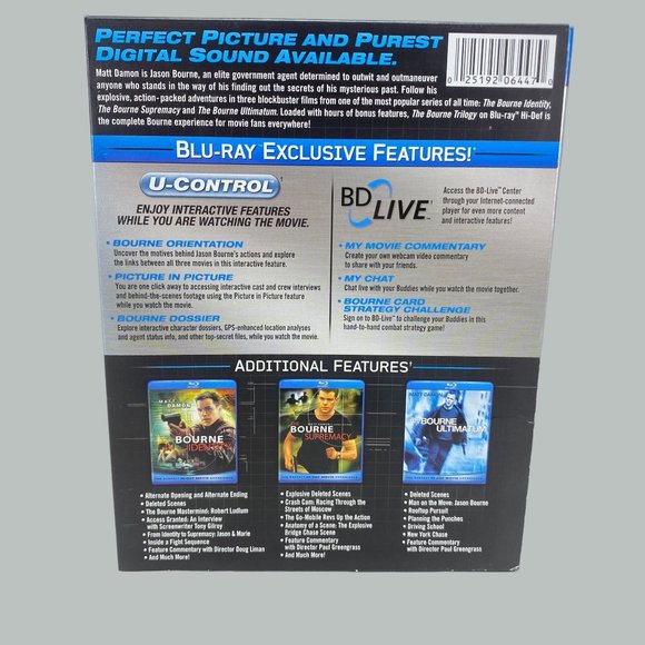 The Bourne Trilogy (Blu-ray Disc, 2010 3-Disc Set) Matt Damon - Picture 7 of 7